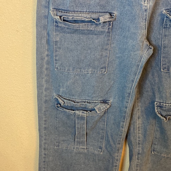 90's Vintage Retro medium light wash wide leg jeans - Picture 4 of 7